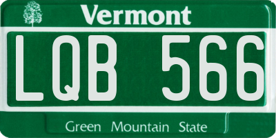 VT license plate LQB566