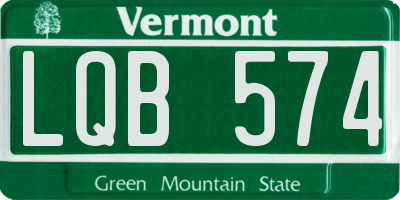 VT license plate LQB574