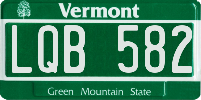 VT license plate LQB582