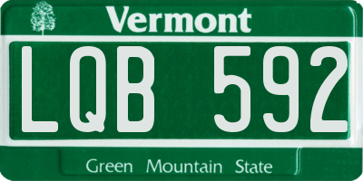 VT license plate LQB592
