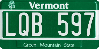 VT license plate LQB597