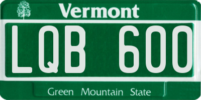 VT license plate LQB600