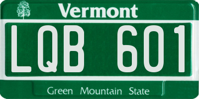 VT license plate LQB601