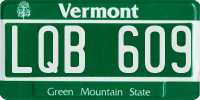 VT license plate LQB609