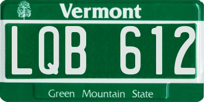 VT license plate LQB612