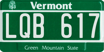 VT license plate LQB617