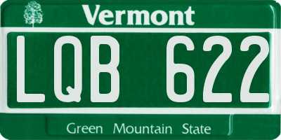 VT license plate LQB622