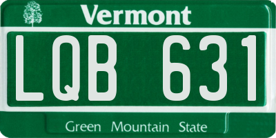 VT license plate LQB631