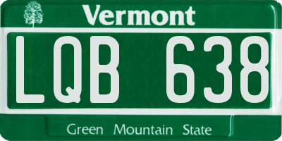 VT license plate LQB638
