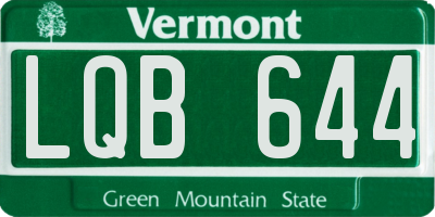 VT license plate LQB644