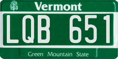 VT license plate LQB651