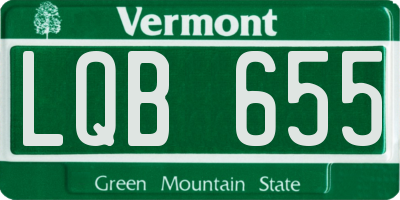 VT license plate LQB655