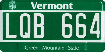 VT license plate LQB664