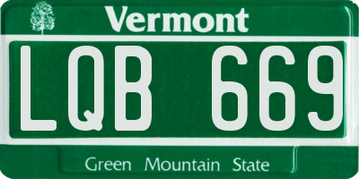 VT license plate LQB669