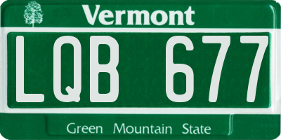 VT license plate LQB677