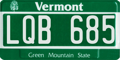 VT license plate LQB685
