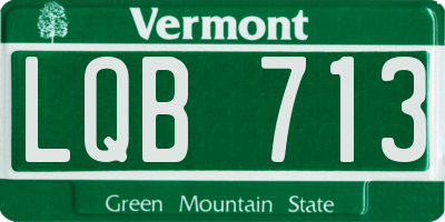VT license plate LQB713