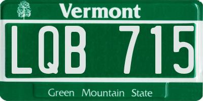 VT license plate LQB715