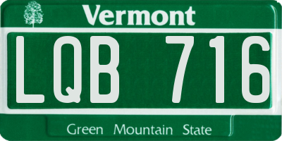 VT license plate LQB716
