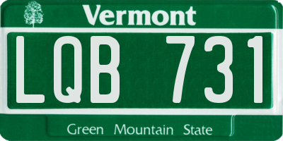 VT license plate LQB731