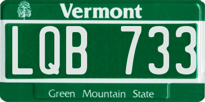 VT license plate LQB733