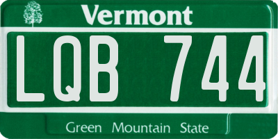VT license plate LQB744