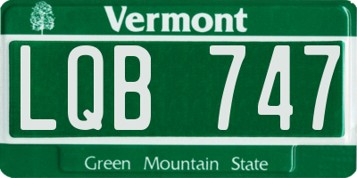 VT license plate LQB747