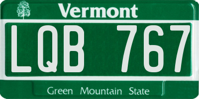 VT license plate LQB767