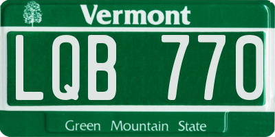 VT license plate LQB770