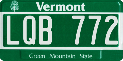 VT license plate LQB772