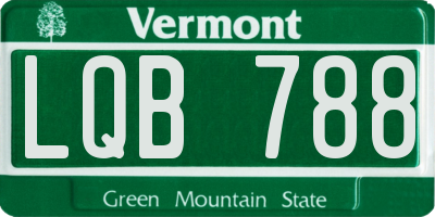 VT license plate LQB788