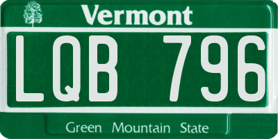 VT license plate LQB796