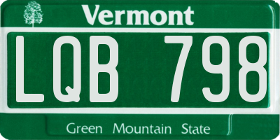 VT license plate LQB798