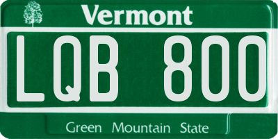 VT license plate LQB800