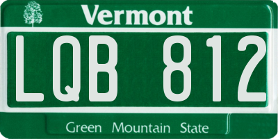 VT license plate LQB812