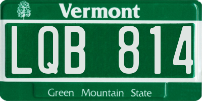 VT license plate LQB814