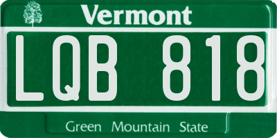 VT license plate LQB818