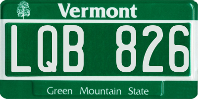 VT license plate LQB826