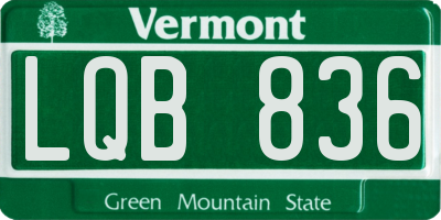 VT license plate LQB836