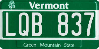 VT license plate LQB837