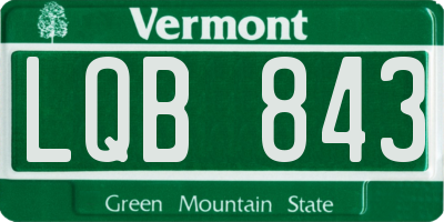 VT license plate LQB843