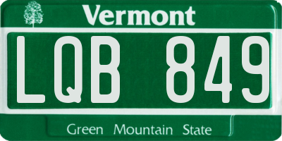 VT license plate LQB849
