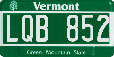VT license plate LQB852
