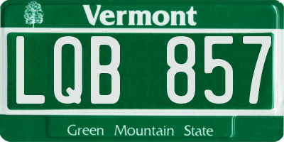 VT license plate LQB857