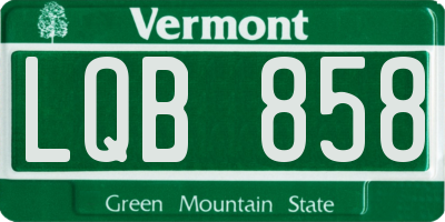 VT license plate LQB858