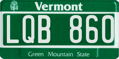 VT license plate LQB860