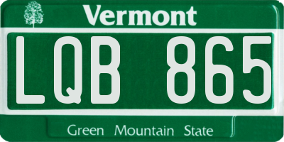 VT license plate LQB865
