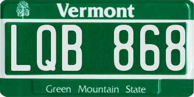 VT license plate LQB868