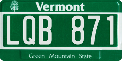 VT license plate LQB871