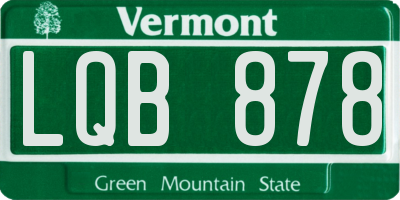 VT license plate LQB878